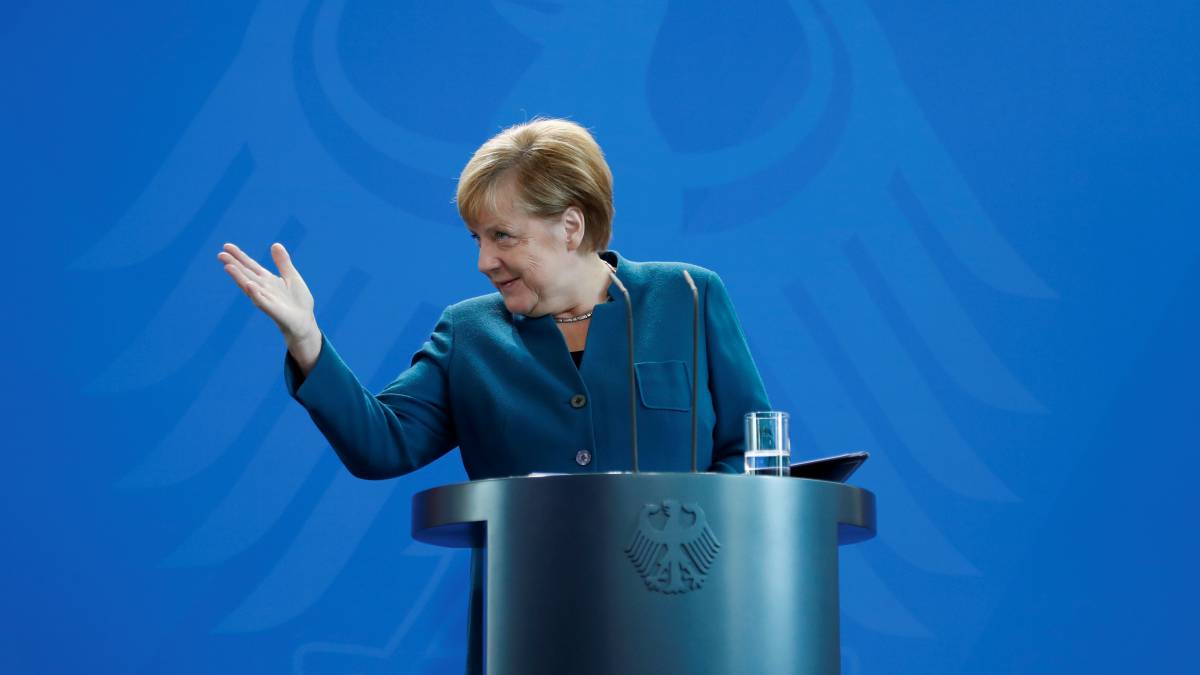 La canciller Angela Merkel, este jueves.