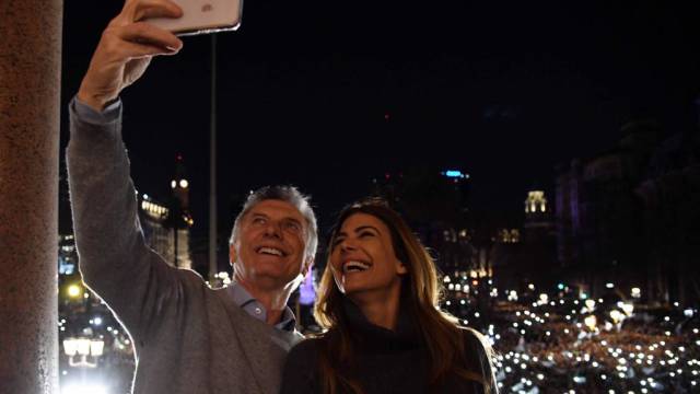 Mauricio Macri y la primera dama, Juliana Awada.