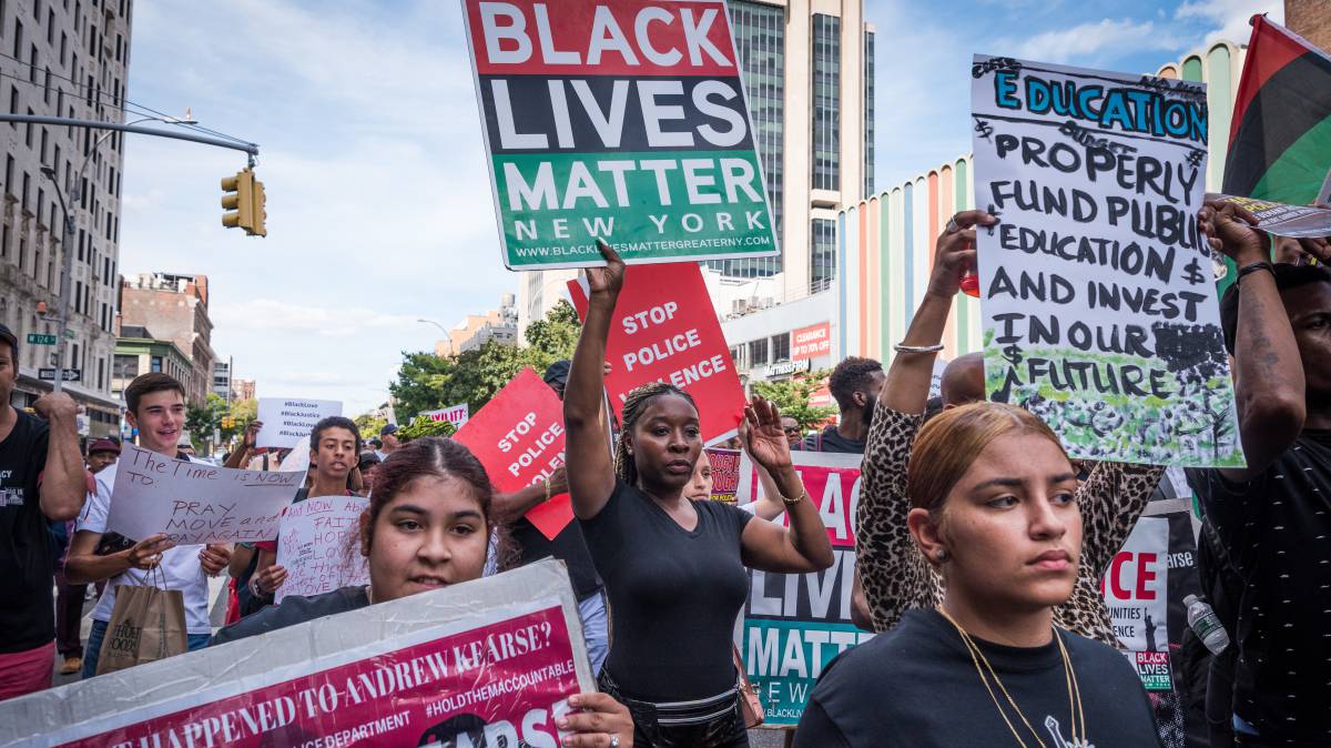 Una protesta en Nueva York por el racismo.