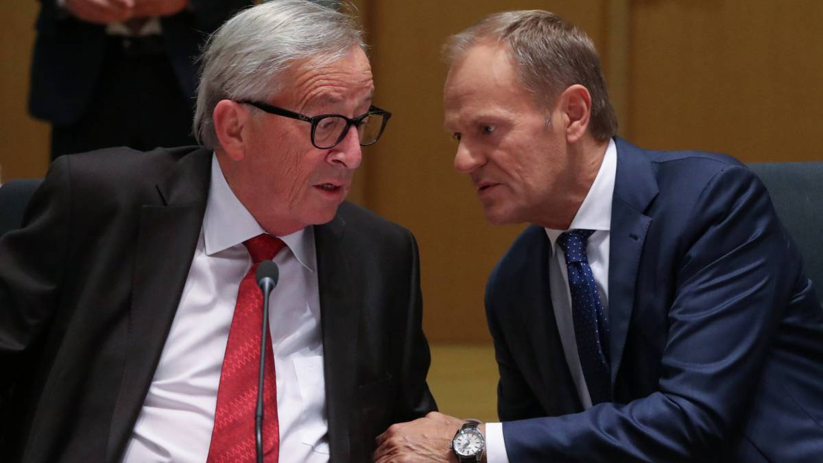 Juncker (izquierda) y Tusk, este miércoles.