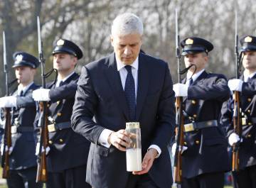 Boris Tadic, en el acto de homenaje en Vukovar (Croacia), en 2010.