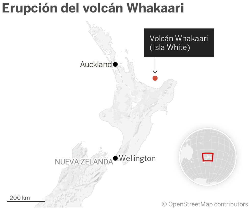 Cinco muertos y sin esperanzas de más supervivientes tras la erupción de un volcán en Nueva Zelanda