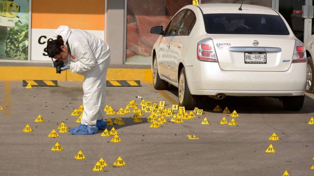 Escena de un crimen en Sinaloa.