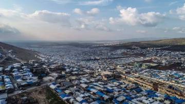 Vista aérea del campo de Atmeh en una imagen cedida por Alí Jalfe, responsable de comunicación del campo