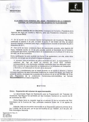 Documento de la Agencia del Agua de Castilla-La Mancha. Documento de la Agencia del Agua de Castilla-La Mancha.
