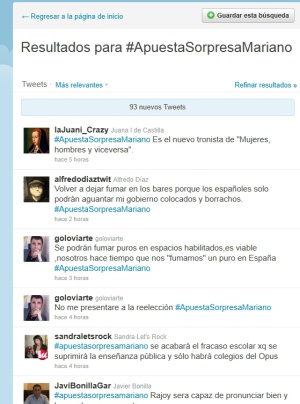 Comentarios bajo la etiqueta #ApuestaSorpresaMariano.