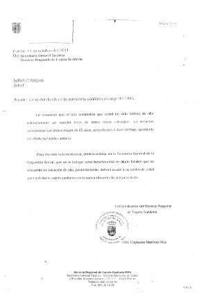 Carta remitida por la Secretaría General Técnica de la Tarjeta Sanitaria. Carta remitida por la Secretaría General Técnica de la Tarjeta Sanitaria.