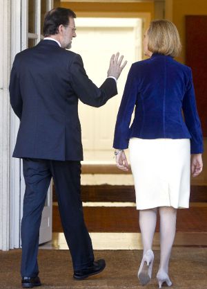 Mariano Rajoy y Luisa Fernanda Rudi, ayer en el palacio de la Moncloa. Mariano Rajoy y Luisa Fernanda Rudi, ayer en el palacio de la Moncloa.