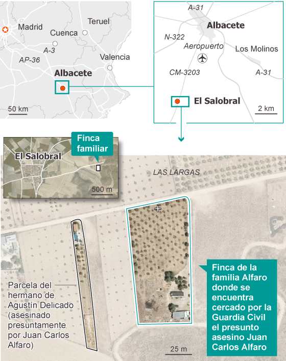 El asesino de una niña y un hombre en Albacete confesó por teléfono
