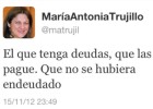 La exministra Trujillo a los desahuciados: “Paguen sus deudas”