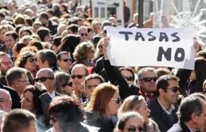 Protesta de abogados en Málaga.