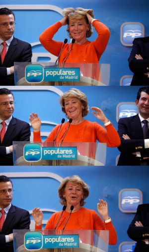 Esperanza Aguirre en la rueda de prensa tras el Comité de Dirección del PP. Esperanza Aguirre en la rueda de prensa tras el Comité de Dirección del PP.