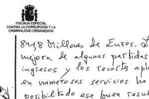 La firma del extesorero Lapuerta es muy parecida a la de los papeles La firma del extesorero Lapuerta es muy parecida a la de los papeles