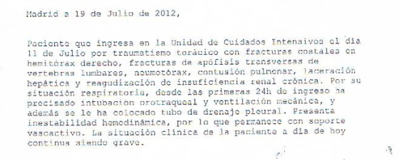 Parte médico. Parte médico.