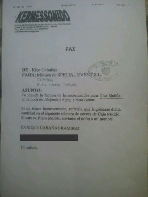 Nota de cobro enviada por la empresa Kermessonido. Nota de cobro enviada por la empresa Kermessonido.
