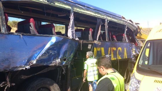 Imagen del autobús siniestrado. Imagen del autobús siniestrado.