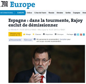 La página web del diario francés 'Le Monde'. La página web del diario francés 'Le Monde'.