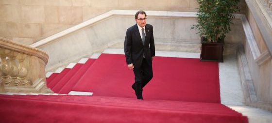 Artur Mas a su llegada al pleno sobre los Presupuestos. ALBERT GARCÍA