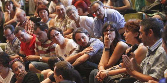 Pablo Iglesias en una asamblea de Podemos, el pasado junio.