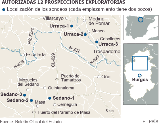 La empresa BNK pide 10 hectáreas de suelo público para pozos de ‘fracking’