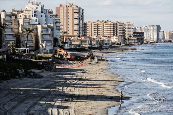 Una de las playas de La Manga que dan al Mediterráneo.