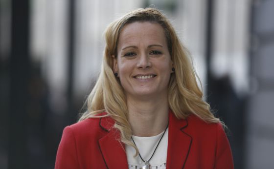La comandante en retiro Zaida Cantera, tras prometer su cargo como diputada del PSOE.