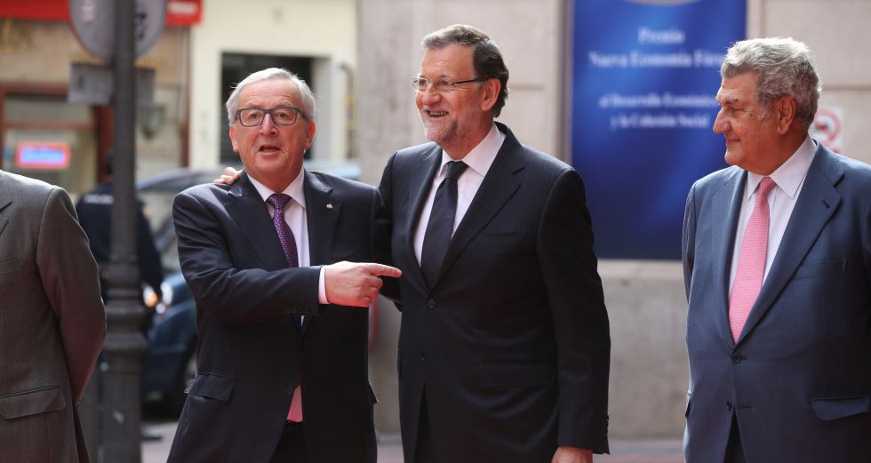 Jean-Claude Junker con el presidente Mariano Rajoy, en Madrid en octubre de 2015.