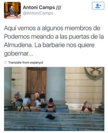 Un diputado del PP critica a Podemos con una foto de radicales argentinos