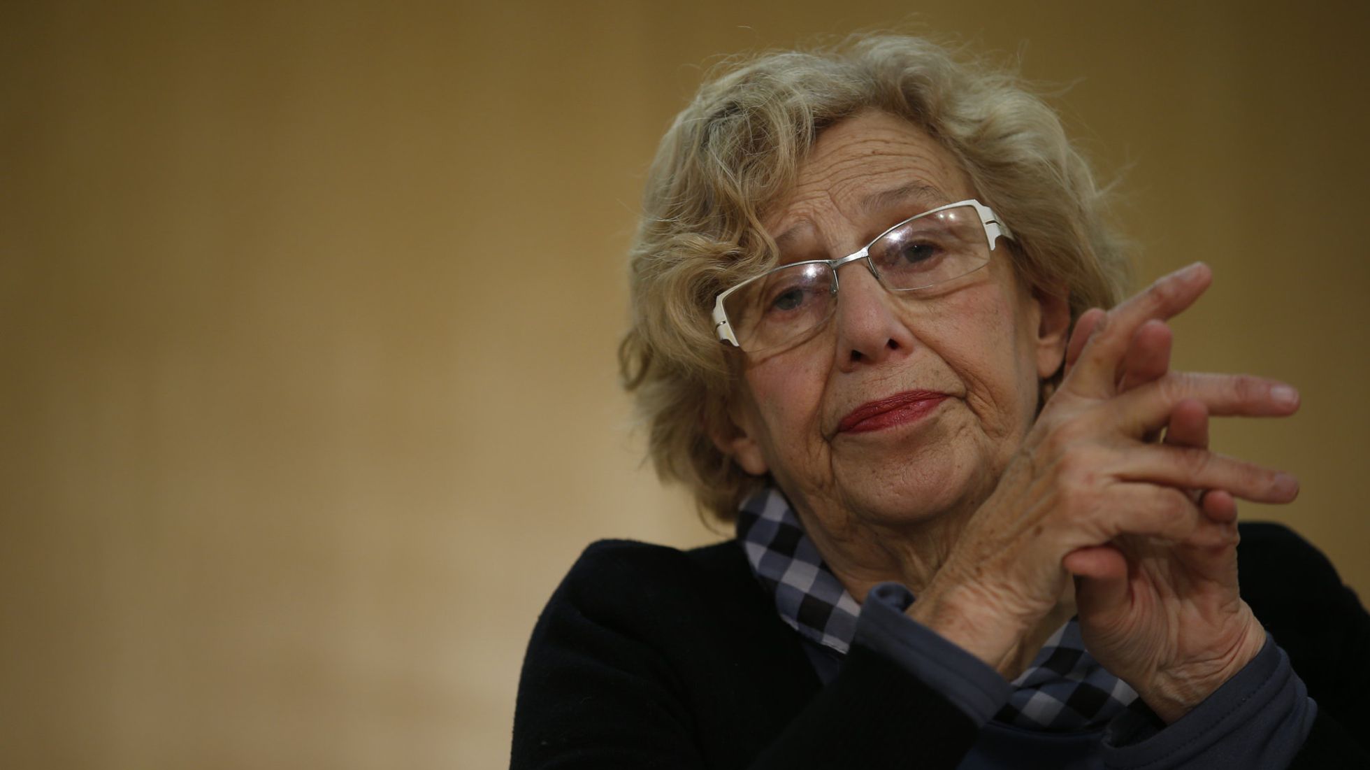 Manuela Carmena, en una rueda de prensa. Manuela Carmena, en una rueda de prensa.