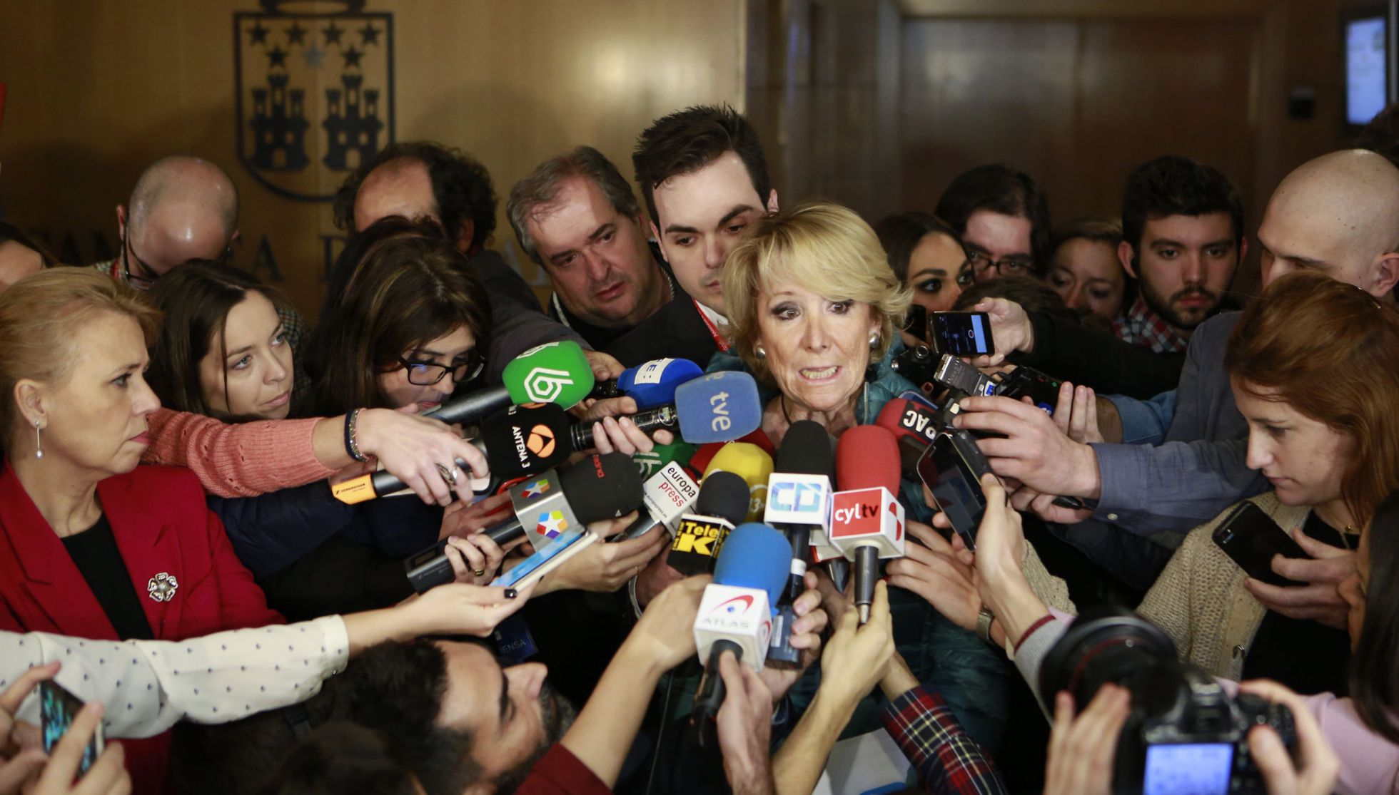 Esperanza Aguirre, antes de su comparecencia en la Asamblea de Madrid. Esperanza Aguirre, antes de su comparecencia en la Asamblea de Madrid.