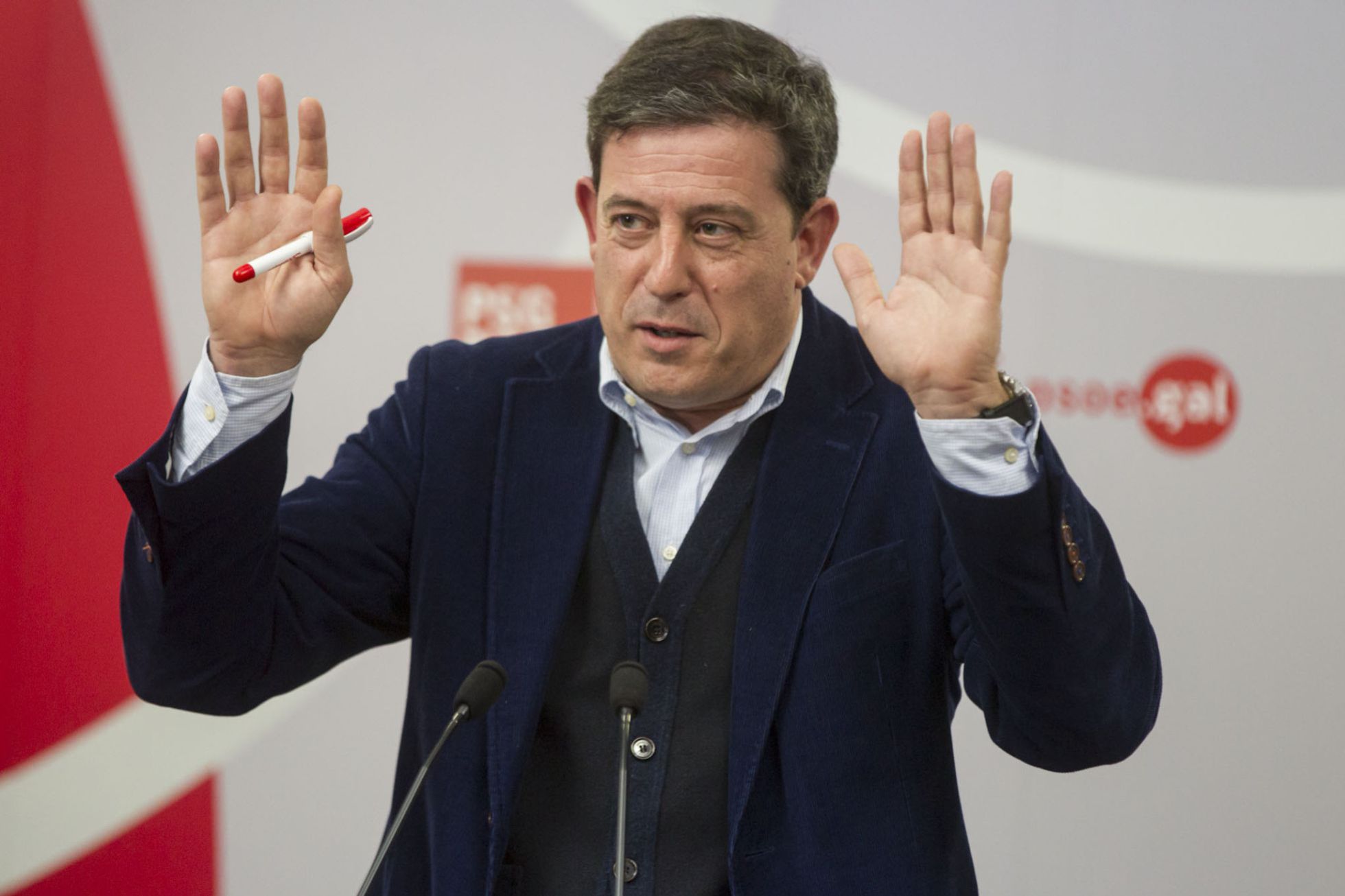 Besteiro, durante la rueda de prensa. Besteiro, durante la rueda de prensa.