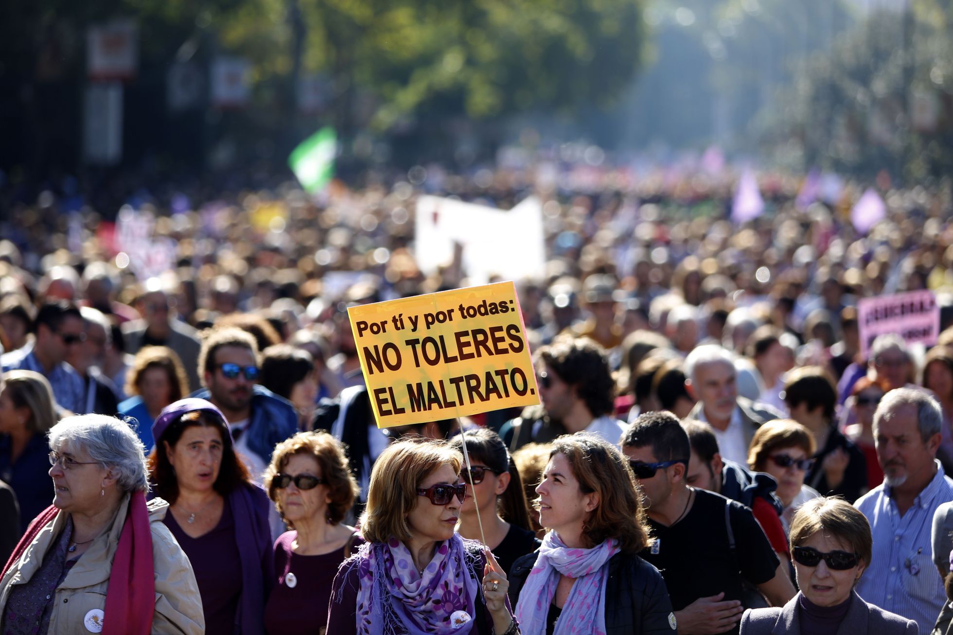 Manifestantes en una protesta celebrada en Madrid contra la violencia de género. Manifestantes en una protesta celebrada en Madrid contra la violencia de género.