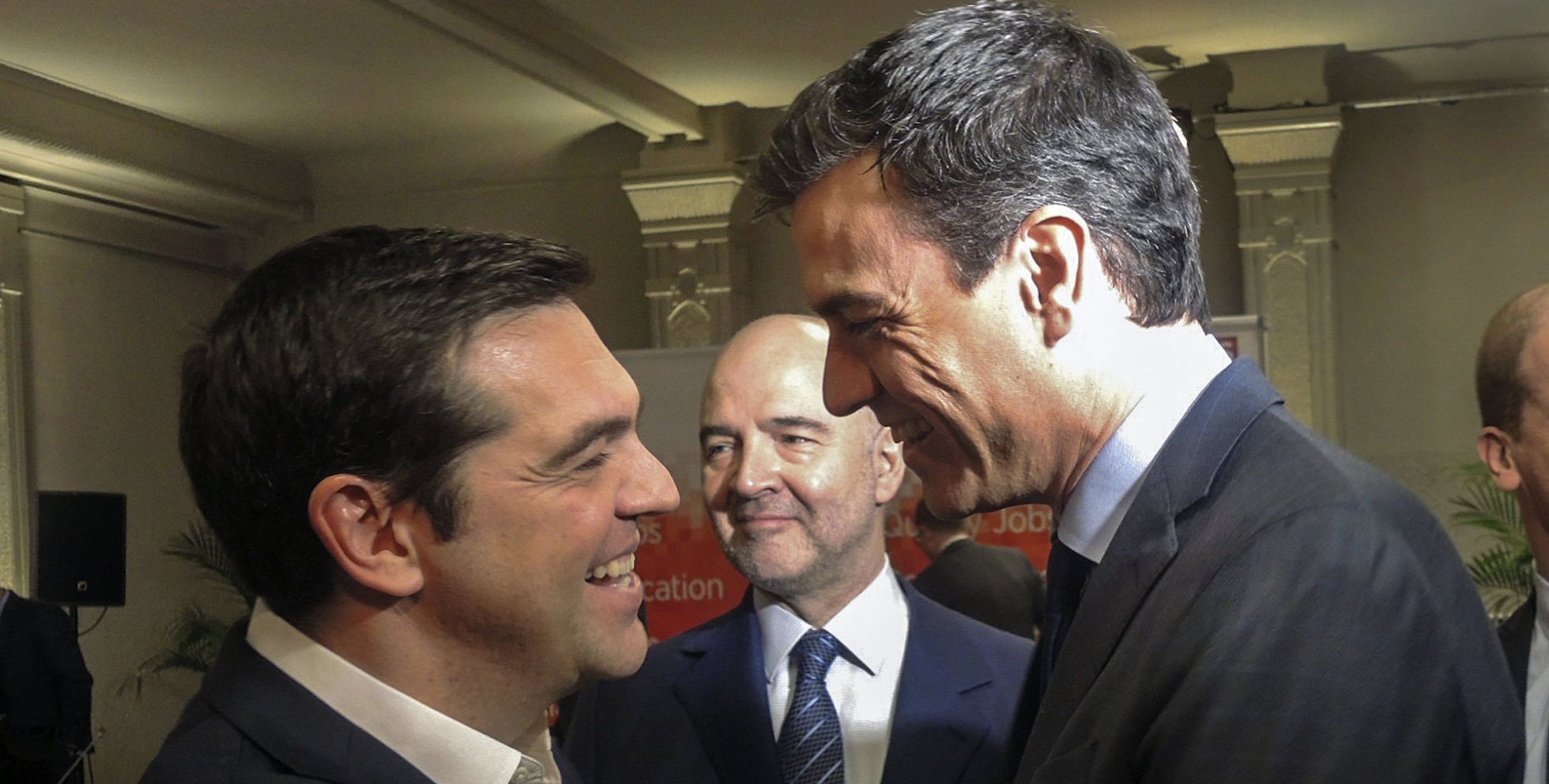 Tsipras y Sánchez, el jueves en Bruselas. Tsipras y Sánchez, el jueves en Bruselas.