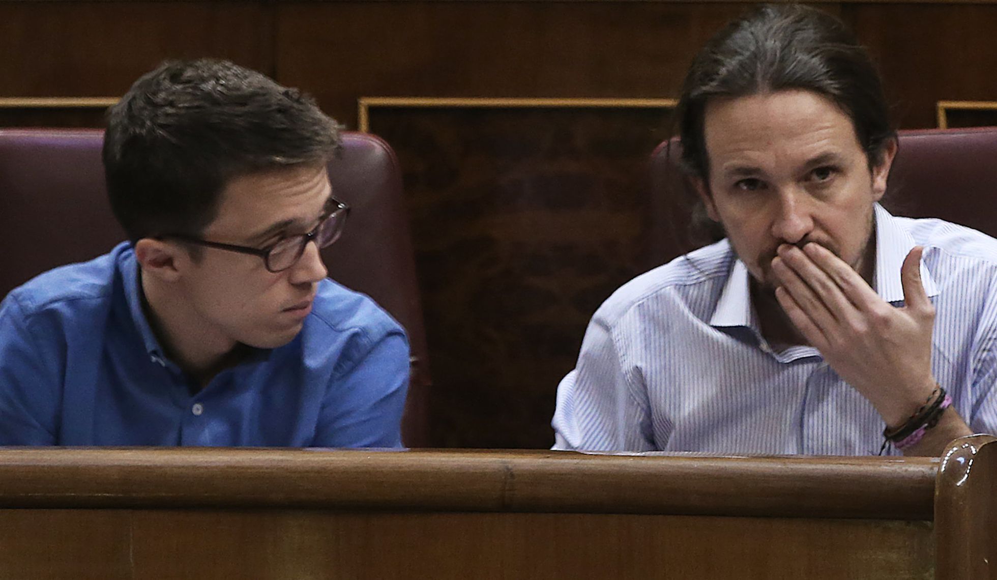 Íñigo Errejón y Pablo Iglesias, en el Congreso. Íñigo Errejón y Pablo Iglesias, en el Congreso.