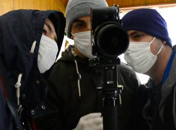 Imagen de la grabación del reportaje en realidad virtual de Fukushima.