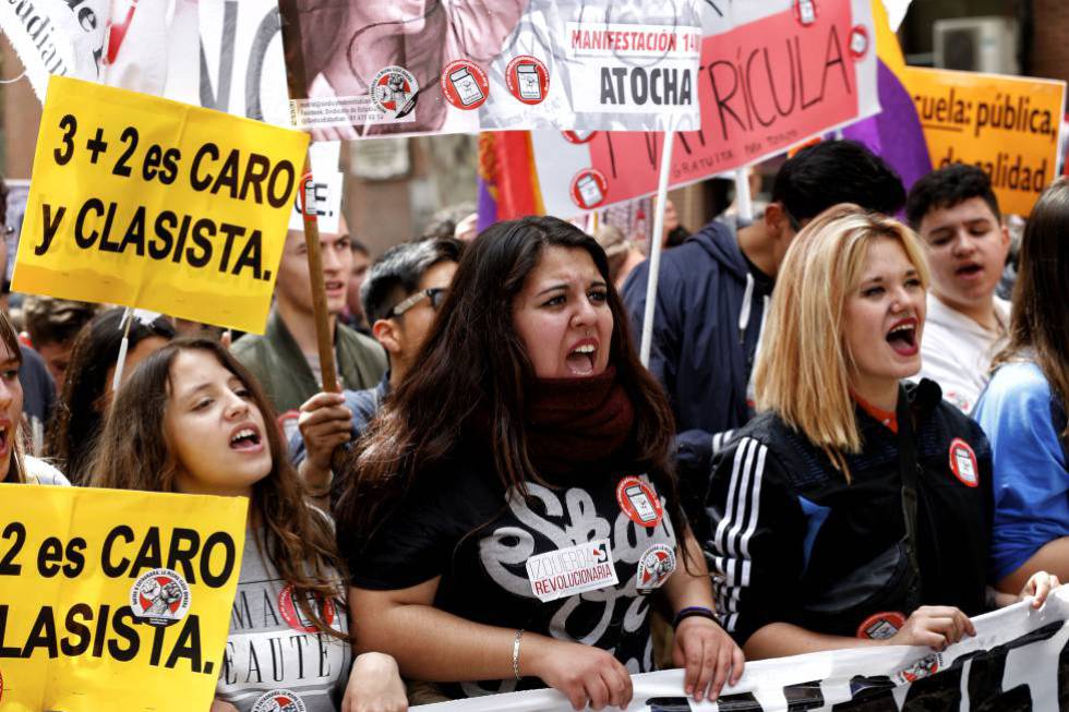 Manifestación contra la LOMCE en Madrid el pasado abril.