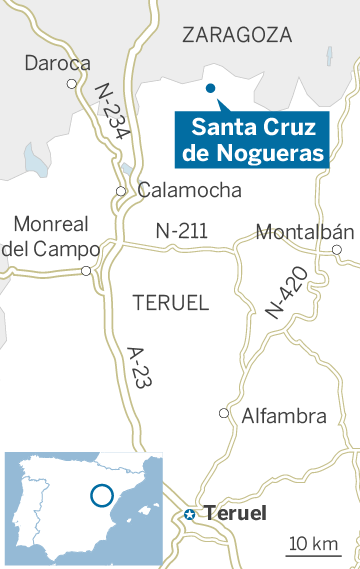 Mapa de localización de Santa Cruz de Nogueras