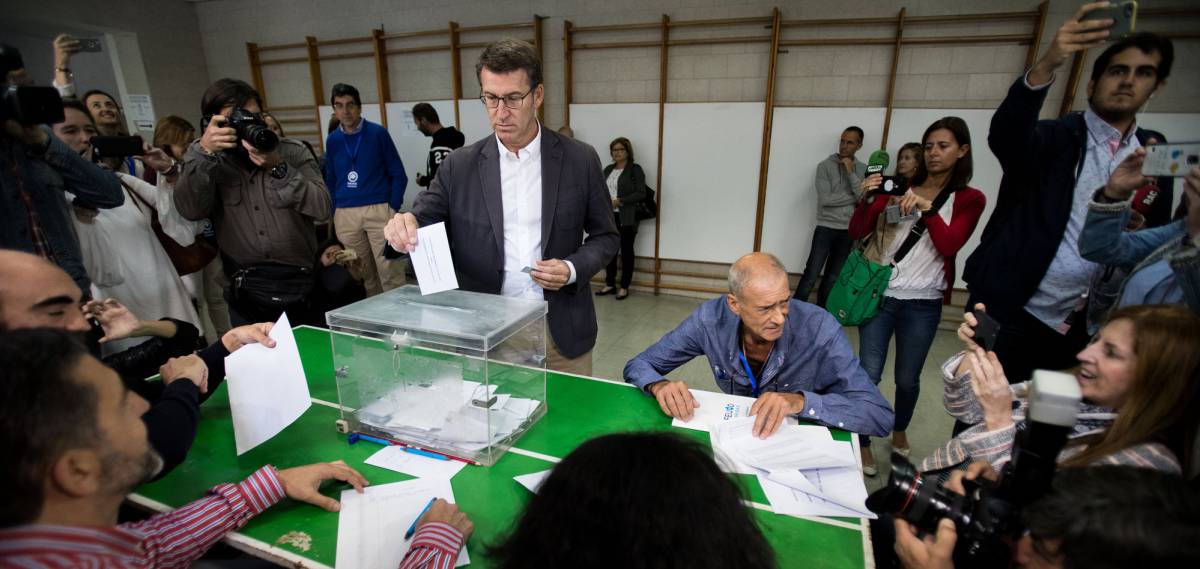 Alberto Núñez Feijóo, este domingo, en Vigo. Alberto Núñez Feijóo, este domingo, en Vigo.