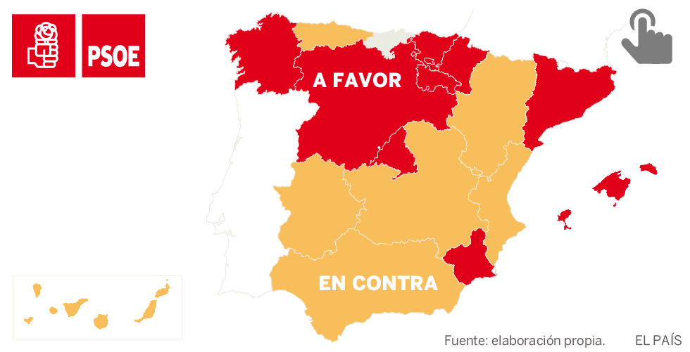 Así es el reparto de fuerzas en el PSOE