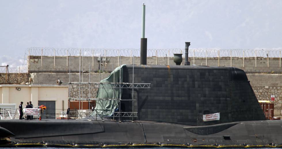 Imagen de archivo de un submarino británico en el Estrecho.