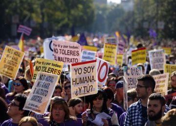 Foto archivo de una manifestación en Madrid contra la violencia machista.