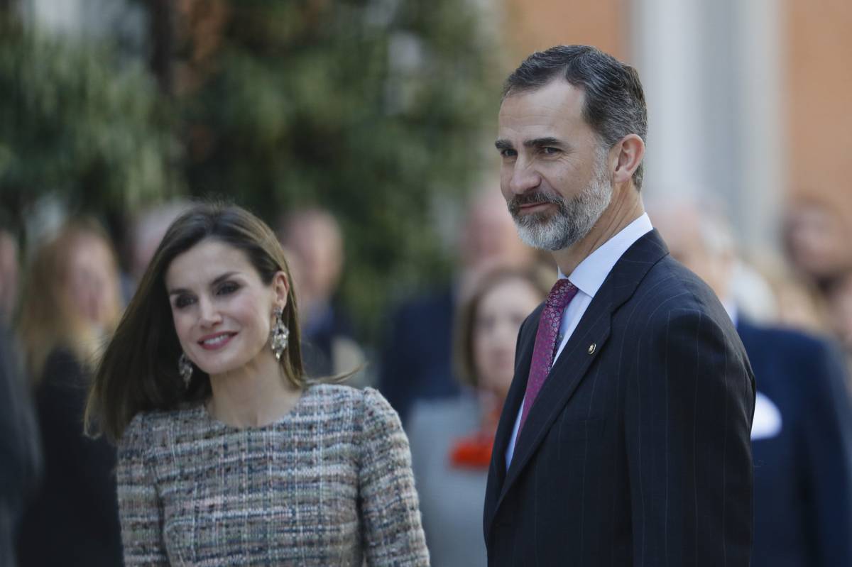 Los Reyes, en las puertas del Museo Thyssen, en Madrid. Los Reyes, en las puertas del Museo Thyssen, en Madrid.