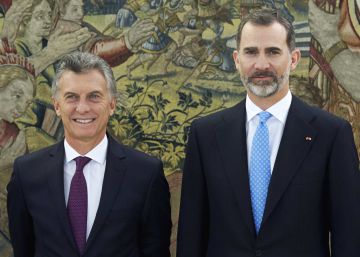 Mauricio Macri junto al Rey Felipe VI. 