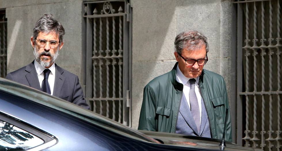 Jordi Pujol Ferrusola a su llegada para declarar en la Audiencia Nacional.rn