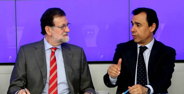 El presidente del PP, Mariano Rajoy y Martinez Maillo durante la reunión del Comité Ejecutivo Nacional.