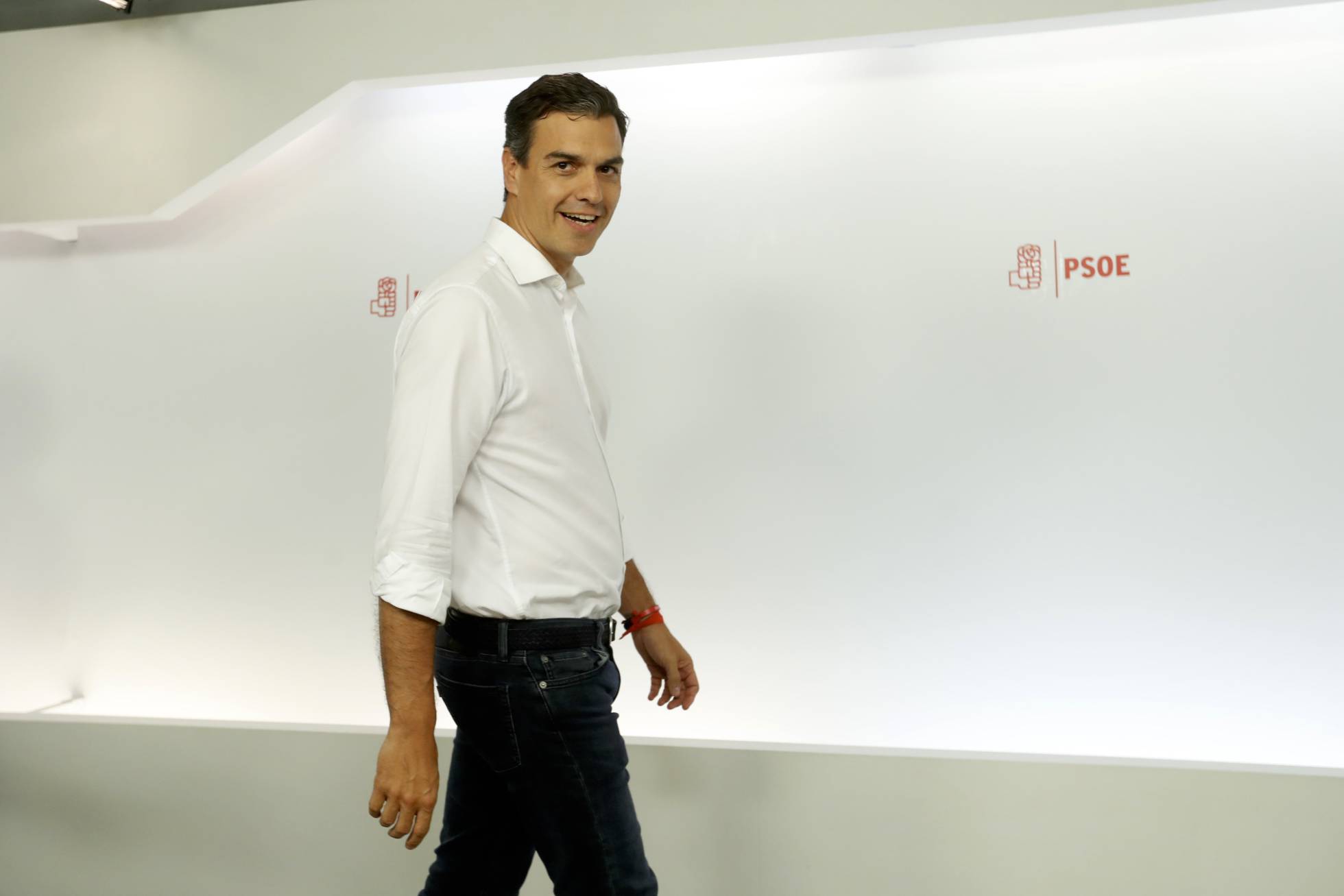 Pedro Sánchez tras ser reelegido secretario general del PSOE.