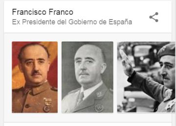 Franco figura en Google como “expresidente del Gobierno de España”