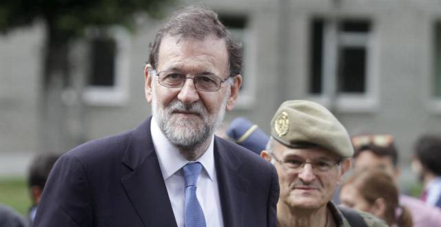 Mariano Rajoy, visita la base militar de Adazi, en Letonia, el 18 de julio.