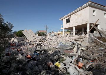 La casa donde se produjo la explosión en la noche del miércoles.