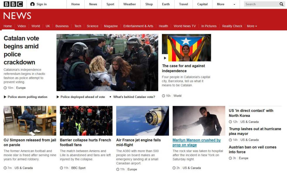 Las fotos de las cargas policiales ilustran la prensa internacional